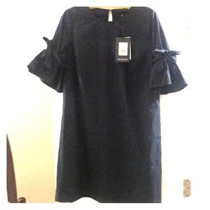 Bow Sleeve Cotton Dress